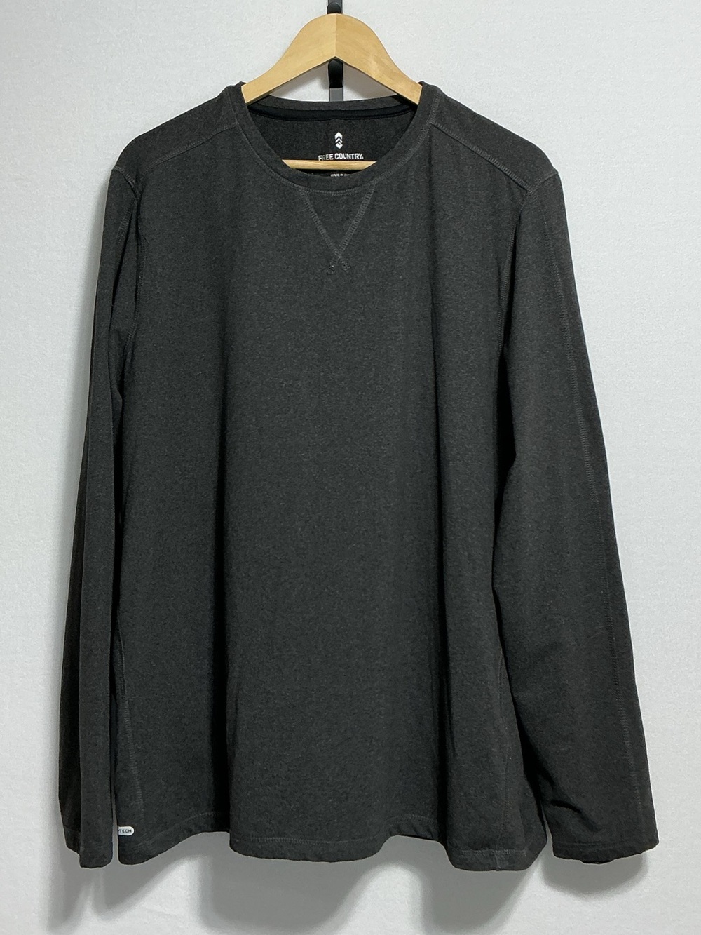 Free Country Men’s XXL Micro-Tech Gray Long Sleeve Performance Shirt